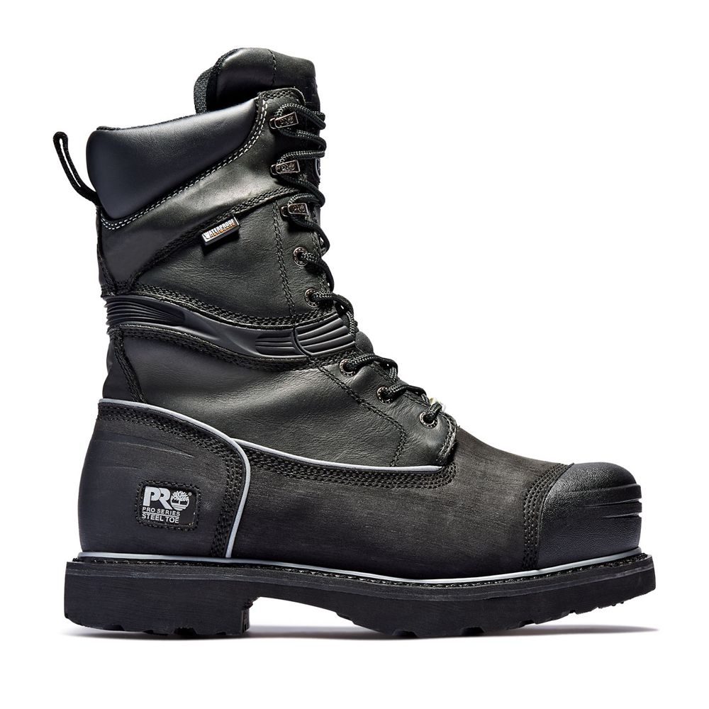 Botas Pro Timberland Argentina Hombre - Pro 10\" Gravel Pit Steel Toe Mining - Negras - VWXNTK-906